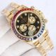 Swiss Replica Rainbow Rolex Daytona Gold With Black Diamond Dial Rolex Oyster Band With Diamonds (4)_th.jpg